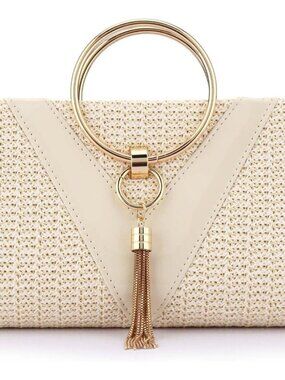Women Straw Bag Crossbody Clutch Evening Clutch Purse Beach Shoulder Handbag